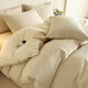 Nanjiren quilt core + four-piece set + pillow core Double household spring and autumn quilt single dormitory bedding full set with mattress Simple jacquard milkshake white Single five-piece set / three-piece set + 6Jin [Jin equals 0.5 kg] quilt core + pillow core