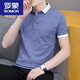 罗蒙（ROMON）夏季男士短袖翻领polo.衫高端潮流有领子半袖青年T恤休闲百搭 浅蓝色 QY679 L 120-135斤