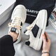 Zapatos para hombres para verano transpirable 2025 nuevos zapatos blancos pequeños para hombres estilo coreano versátil espeso deportes y zapatos casuales para hombres 9906 blanco y verde 43