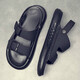 Snguny High-End Light Luxury Brand Sandals Männer 2025 Sommer Neues lässig vielseitiger, weicher Sohle Beachschuhe tragen nicht rutschfeste und coole schwarze 9903 38 (240 mm)