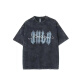 Opeodly American High Street Trendy Brand T-shirt à manches courtes pour garçons Retro Retro Trendy Casual Washing