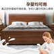 Hualade new Chinese style solid wood bed 1.5m thickened simple economical double bed 1.8m home rental room 1.2m single bed walnut color solid wood bed 1500mm*2000mm