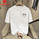 Pierre Cardin T-Shirt für Männer 2025 Sommer Kleidung neuer Bär reines Baumwoll dünne kurzärmelige Druck trendy schwarze halbärmelige T-Shirt V1463 Black S Empfohlen 80-95jin [Jin gleich 0,5 kg]