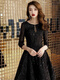 LXKP evening dress for women 2024 new black dinner party cocktail party birthday party dress small dress socialite noble S