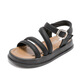 S.Sofea Sandales romaines à fond doux des filles Summer Mid-to-Garning Style sportif pour enfants XD-761 Moyenne-Top Beige 28 / Inner Longueur 17,5 cm