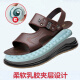 Spider King Sandalias Nuevas zapatillas de playa de cuero de verano de verano para hombres Tendón de carne de res. Cañas de conducción de desgaste sin deslizamiento Black Z2601 Caquero de cuero genuino 38 Tamaño de zapato de cuero estándar