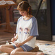Pang Donglai DL Pajamas Summer des shorts mignons de grande taille de shorts de grande taille Cartoon mince en deux pièces Spring and Automne Home Clothes Bourgogne Skm6627 Couleur d'image M (recommandé 75-95jin [Jin est égal à 0,5 kg]))