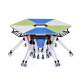 La silla plegable mesa de entrenamiento sala de entrenamiento de grabación silla combinación móvil empalme de la actividad del grupo hexagonal de la sabiduría del trapezoidal W878*D595*H750