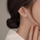 Bo Na Ling round bead earrings, feminine pearl niche design, simple high-end earrings, screw twist buckles, fashionable and versatile accessories, round bead earrings
