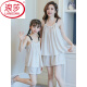 LangSha (LangSha) pure cotton girls pajamas summer thin sleeveless suspender cotton yarn set fashionable girl big children mother and daughter home clothes EDL-11303 apricot-cotton yarn M mother/L size recommended height 160-165C (100