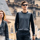 Mr. BU [Haare T] Mr. Bu 2024 Herbst Herren runder Nackenpullover Farbbündel Wolle Casual Pt15565 Galaxy Grey S