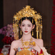 VAN OCEAN ANNORA Bridal Chinese style hair accessories golden large phoenix crown ancient style palace gorgeous and elegant Xiuhe suit national style dress knot phoenix crown MT086