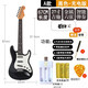 
Jingyou's new electric guitar can be played with real bass children's beginners playing ukulele boy imitation girl rock performance show B style brown - induction music + microphone - battery