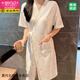 
Modal kimono nightgown for women summer pure cotton short-sleeved bathrobe Japanese thin Yugui dog pajamas Japanese mid-length nightgown summer 653 XL (recommended 135-170Jin [Jin equals 0.5 kg])