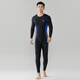 Chasing Wave Swimsuit Men's One-piece Long Sleeve Pants Full Body Sunscreen Quick-Drying Professional Snorkeling Surfing Wear Jellyfish Suit Swimming Suit Black, Blue and Gray 3XL