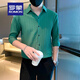 ROMON (ROMON) Camisa de manga corta de manga corta para hombres, seda de hielo de verano, camisa fría y de manga pequeña, estilo coreano de moda.