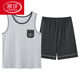 
LangSha pajamas men's summer pure cotton thin 2025 new vest shorts men's home clothing set large size sleeveless summer OMM-13063 L