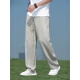 JIANGONG Jiangong International luxury high-end brand Tennis linen casual pants for men's summer thin drooping sports pants loose 8266 blue L