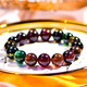 Eternal symbol brand natural crystal Brazilian 7A black rose old mine brown sugar tourmaline bracelet women's gift jewelry grade about 7mm brown sugar tourmaline