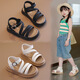 S.Sofea Sandales romaines à fond doux des filles Summer Mid-to-Garning Style sportif pour enfants XD-761 Moyenne-Top Beige 28 / Inner Longueur 17,5 cm