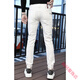 Cool Kangaroo [European goods] High-end men's jeans for men with slim feet and slim summer new pure white trendy brand 1381 white 36 [2 ft8]