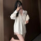 
Xianxiu Spring and Summer New Ice and Snow Silk Lace White Shirt Skirt Set Home Clothing 673# White 180 XL