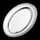 Western Küche Kreatives Tabellengeschirr Mode Internet Promi Hammerdruck Diamant Silber Oval Platte Hummerkäse Edelstahl Teller Fischplatte Yh-Stahl Hammer Kante Ovaler Platte 35 cm 3523
