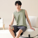 Modal simple pure cotton new pajamas for men, all-cotton thin summer sleeveless vest shorts comfortable home clothes can be worn outside OMM13657 men XL -