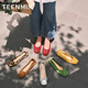 
Tianmeiyi [Rainbow Gummy] Mary Jane shoes for women's shoes for shallow mouth flat-soled commuter ballet leather shoes