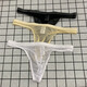 Transparent tight sexy breathable mesh ice silk underwear for men's thong, men's sexy T-shorts low, white XXL145-160