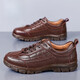 Région occidentale Camel 100% Top Layer Chaussures en cuir en cuir décontracté Chaussures en cuir de sport pour hommes Souppe à la semelle douce et à la semelle de bœuf Tendon de bœuf à usure Sole Sole Cuir Chaussures Jaune 9905 41