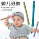 OUOETY baby teether baby anti-eating hand food silicone teething soothing molar stick bite fun gray