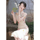 Hualin mode modifié Cheongsam Summer Tempérament fille robe blanche Style chinois Daily 831 Green Mariffon S