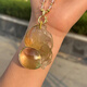 
Shenglan high-quality natural citrine nine-tailed fox general looking at the moon fox pendant sweater chain set women's gift collection 12604 hand-engraved