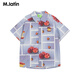 Ma Latin (M.Latin)/Shopping mall same style children's short-sleeved shirt summer new apple print shirt floral blue 110