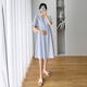 
Jingqi (JOYNCLEON) maternity dress summer 2025 new style female temperament summer breastfeeding skirt loose maternity summer long skirt light blue [buttons can breastfeed] Jly22130 L