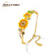 MHFDO original light luxury sweet enamel sunflower flower half bracelet bracelet girl bestie gift for friends yellow