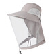Zi Jiafu Y Fishing Hat Mesh Mask Honey Collection Anti-Bee Sun Hat Summer Outdoor Anti-mosquito Camping Shawl Neck Guard Mountaineering Light Gray