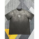 T-shirt d'eau de lavage noir et gris de haute qualité 24 Le début de couleur solide de la couleur unie de couleurs solides de la première lettre
