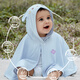 Aibaoshi Baby Sonnenschutz Kleidung Sommer Baby Kapuze Cap Sun Protection Kleidung dünne atmungsaktive UV -Schalblau T179