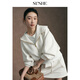 SUSHE Nian Yunshang Sports Tennis Wear Hooded Sweatshirt Elastic Waist Big Pocket A-Line Skirt Suit Jianshui White-Top M
