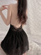 Xingmeixian large size halterneck nightgown French mesh backless pajamas ins high-looking comfortable breathable dress black nightgown + underwear + black K-level socks one size fits all 80-120Jin Jin is equal to 0.5 kg