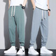 Coton aclosmil et pantalon décontracté en lin pour hommes, pieds attachés de grande taille, pantalon recadré, pantalon large en lin lâche en été, pantalon harem de style chinois, hommes, k800 kaki m