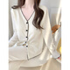 Yamulan Xiaoxiangfeng Apricot Pajamas de algodón puro para mujeres en primavera y otoño 2025 Nuevo estilo con almohadilla de cofre Conjunto de mangas largas integradas ym9921-negras (con almohadilla de cofre) M [sugerido 75-90Jin [Jin equivale a 0.5 kg]]]