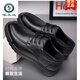 Holzspecker Echtes Männerzehenschicht Cowide Echtes Leder weicher Sohle Runde Zehen Business Arbeit lässig Lederschuhe Herren Non-Rutsch-Vaters Schuhe 6627 Black 38
