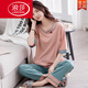 
LangSha pajamas for women in summer 2025 new pure cotton thin loose home clothes short-sleeved trousers casual outfits Fentenkoan 7374 XL [recommended 120-140Jin [Jin equals 0.5 kg]]