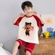 Disney 2025 neuer Sommerjunge Pyjama Kurzärärmelte Nezha Kinder Jungen Baby Medium und große Jungen Home Kleidung Set F-810# Red Nezha 100 [Höhe 1105-115 cm]