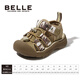 Belle Children's Shoes Girls Sandals 2025 Summer New Children's Beach Shoes Boys Outdoor Breathable Sports Shoes Baotou Shoes Khaki 28 Foot Length 17.2-17.7cm