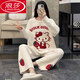 Pyjamas Langsha pour les femmes en automne et hiver en velours à bas prix en velours épaissis 2024 NOUVEAU KT CAT CAT Large taille Vêtements Home Clothing TX-9904-KT CAT SIME Taille (80-140Jin [Jin est égal à 0,5 kg]))