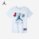 NIKE JORDAN Nike AJ children's short-sleeved T-shirt summer new children's size 23 short T-shirt pure white 110/56 recommended height 104-110cm
